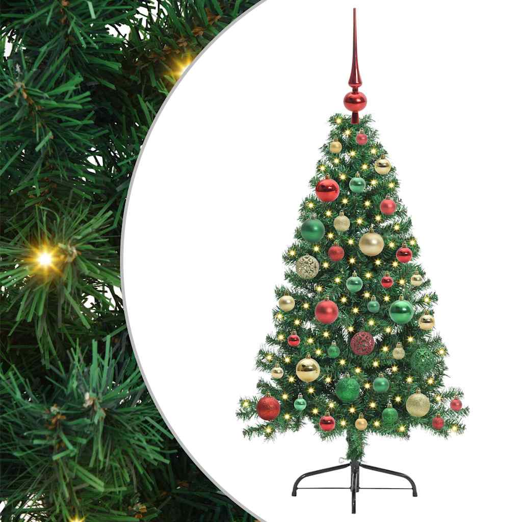 Mesterséges, előre világított karácsonyi fa Zöld 120 cm PVC