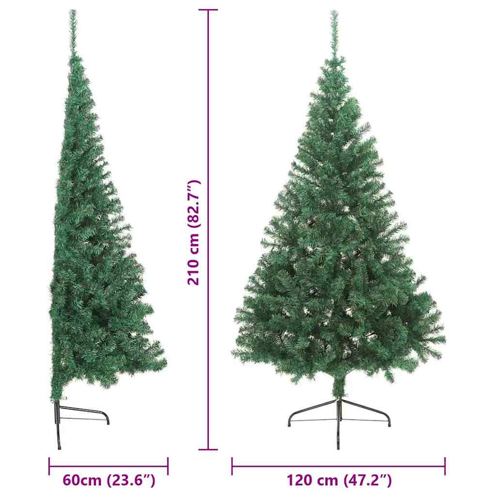 Műfenyő Elővilágított Karácsonyfa 300 LED-del Zöld 210 cm PVC