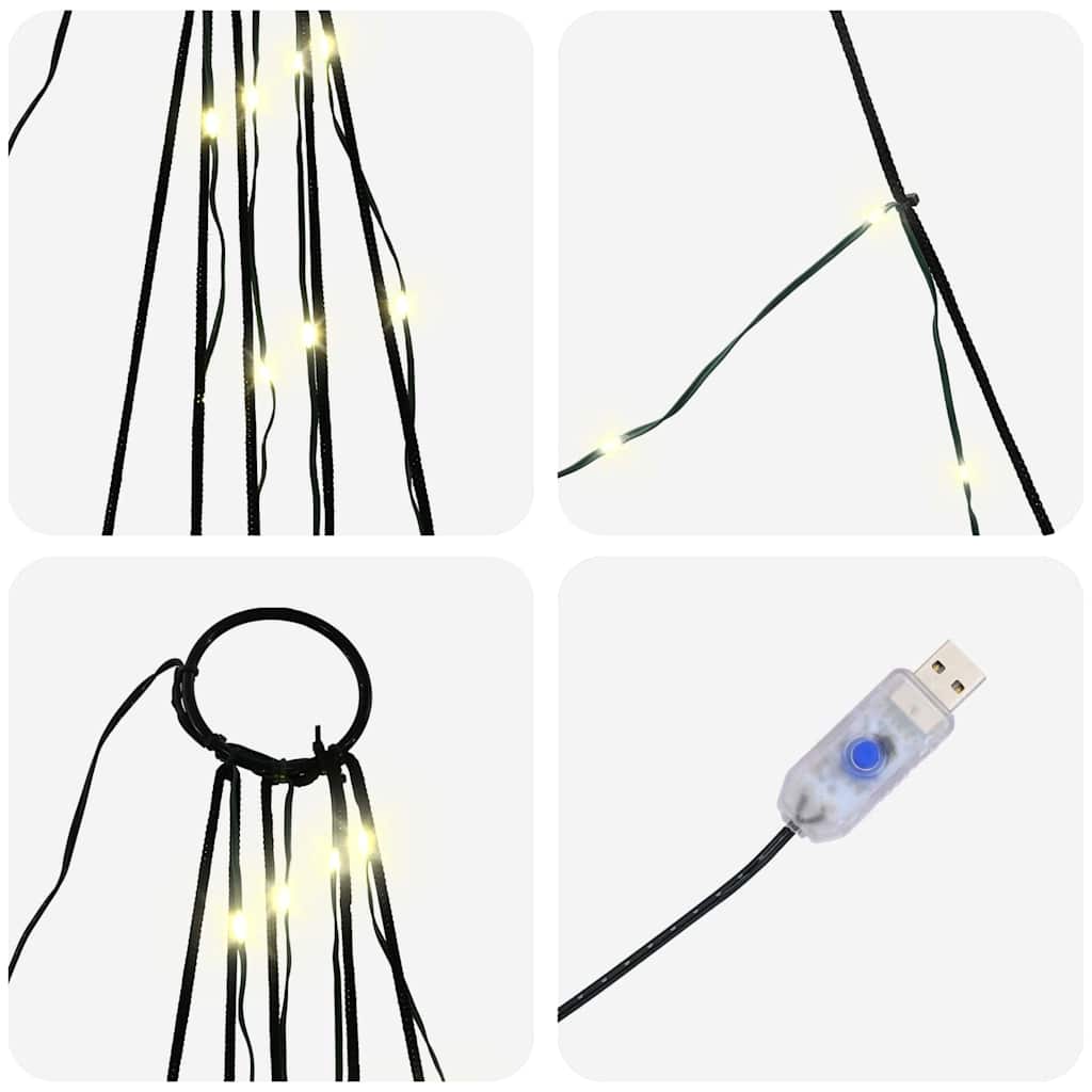 LED Karácsonyi Fenyő 112 LED-del Meleg fehér 182 cm Fém