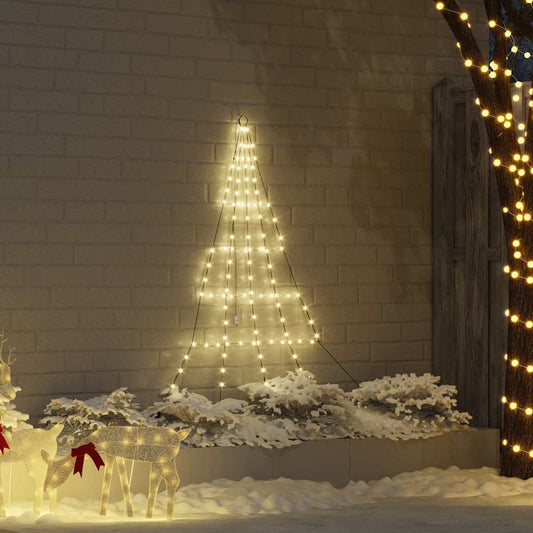 LED Karácsonyi Fenyő 112 LED-del Meleg fehér 182 cm Fém