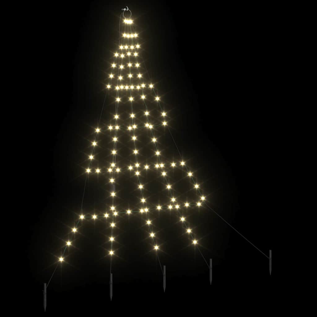 LED Karácsonyi Fenyő 112 LED-del Meleg fehér 182 cm Fém