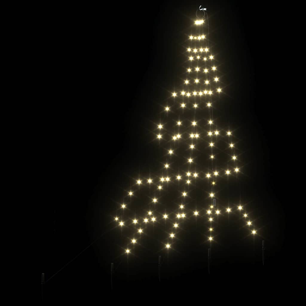 LED Karácsonyi Fenyő 112 LED-del Meleg fehér 182 cm Fém