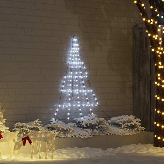 LED Karácsonyi Fenyő 112 LED-del Hideg fehér 182 cm Fém