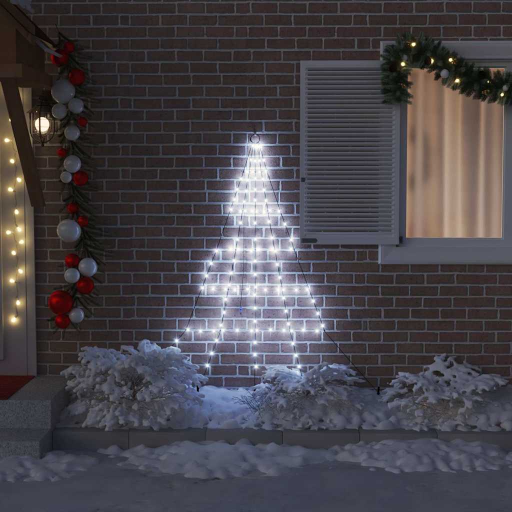 LED Karácsonyi Fenyő 112 LED-del Hideg fehér 182 cm Fém