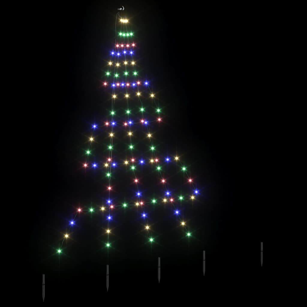 LED Karácsonyi Fenyő 112 LED-del Sokszínű 182 cm Fém