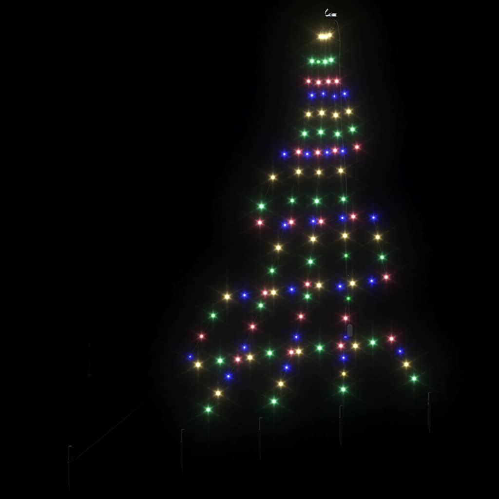 LED Karácsonyi Fenyő 112 LED-del Sokszínű 182 cm Fém