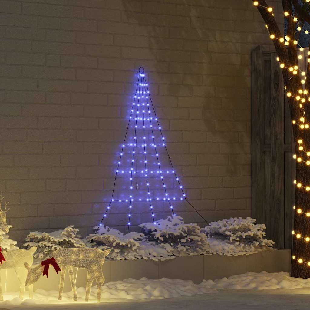 LED Karácsonyi Fenyő 112 LED-del Kék 182 cm Fém
