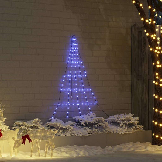 LED Karácsonyi Fenyő 112 LED-del Kék 182 cm Fém