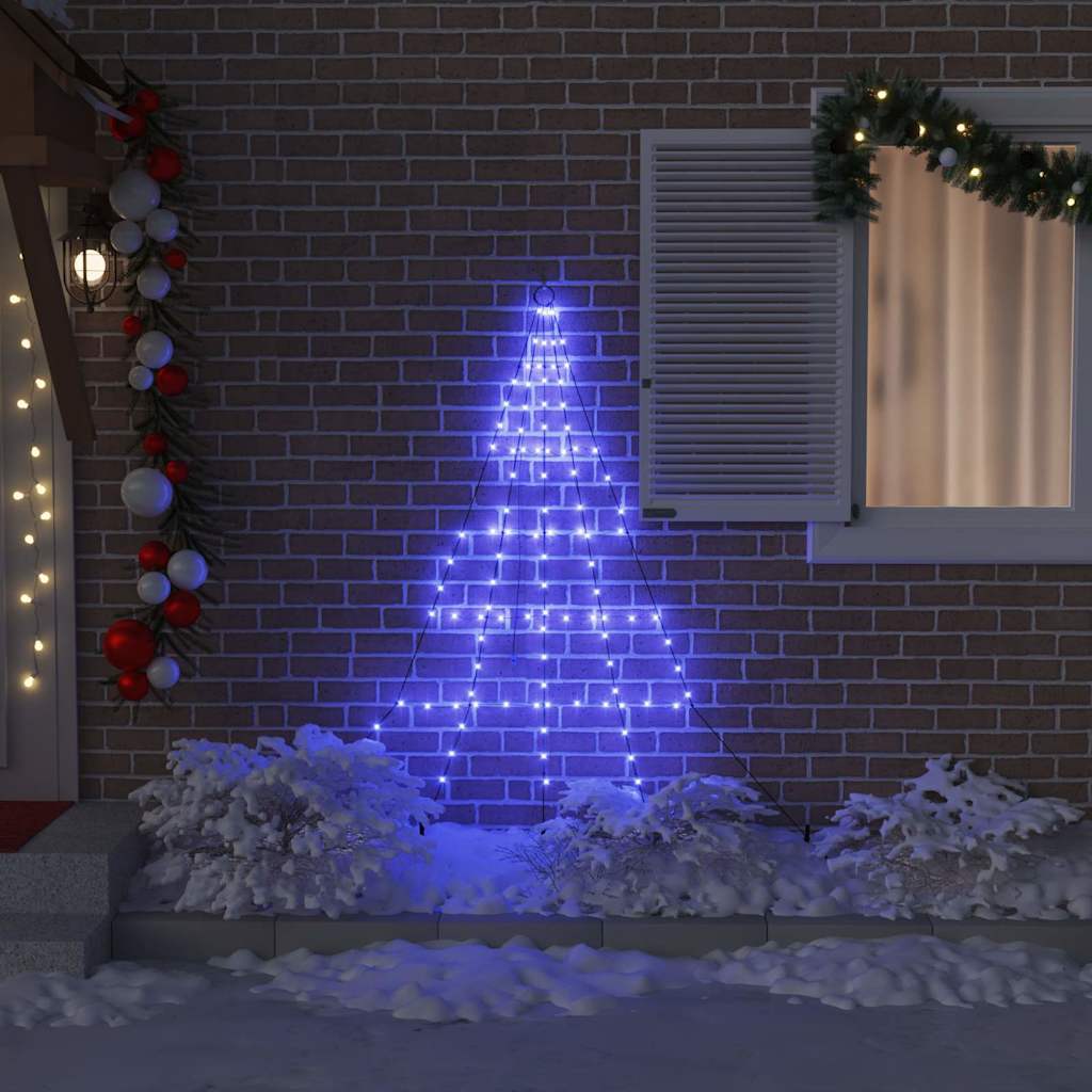 LED Karácsonyi Fenyő 112 LED-del Kék 182 cm Fém