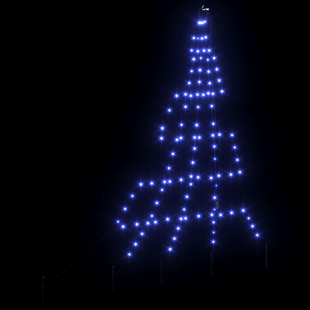 LED Karácsonyi Fenyő 112 LED-del Kék 182 cm Fém