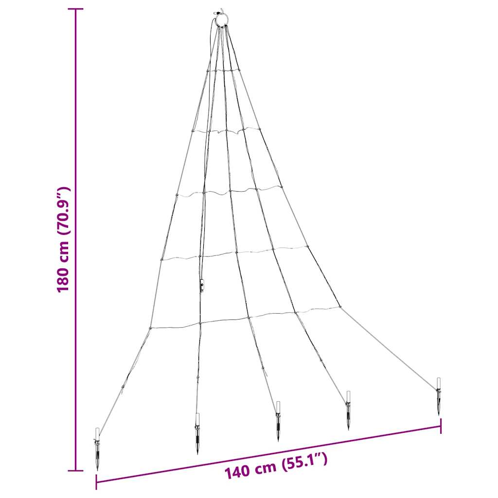 LED Karácsonyi Fenyő 112 LED-del Kék 182 cm Fém