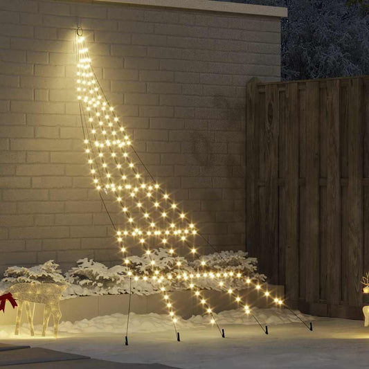 LED Karácsonyi Fenyő 168 LED-del Meleg fehér 306 cm Fém