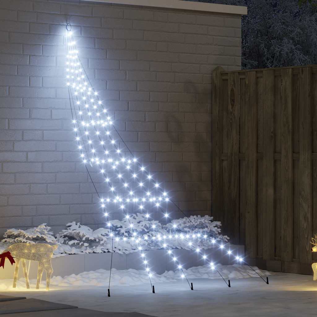 LED Karácsonyi Fenyő 168 LED-del Hideg fehér 306 cm Fém