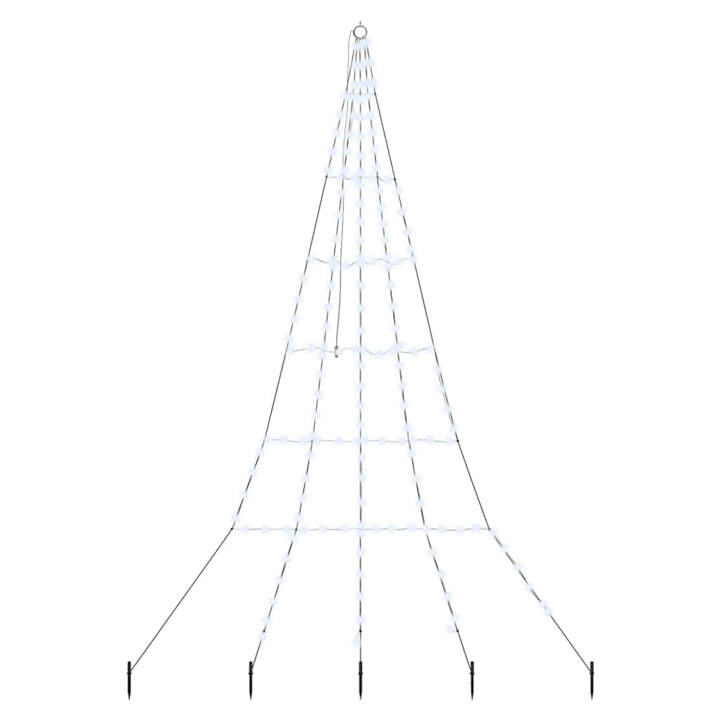 LED Karácsonyi Fenyő 168 LED-del Hideg fehér 306 cm Fém