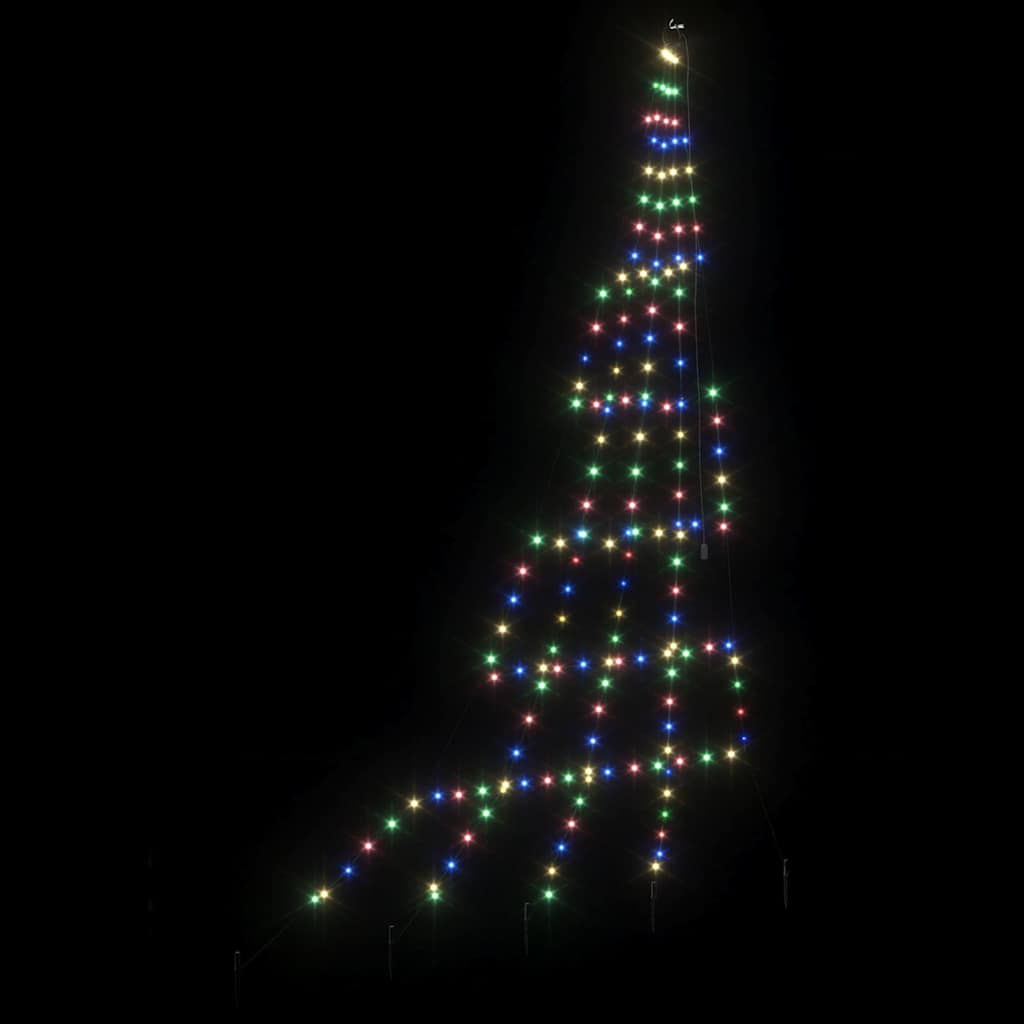LED Karácsonyi Fenyő 168 LED-del Sokszínű 306 cm Fém