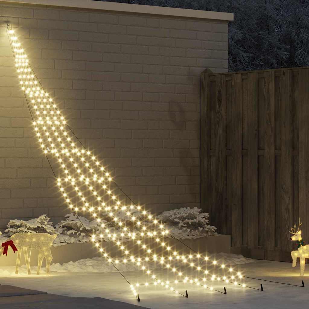 LED Karácsonyi Fenyő 276 LED-del Meleg fehér 511 cm Fém