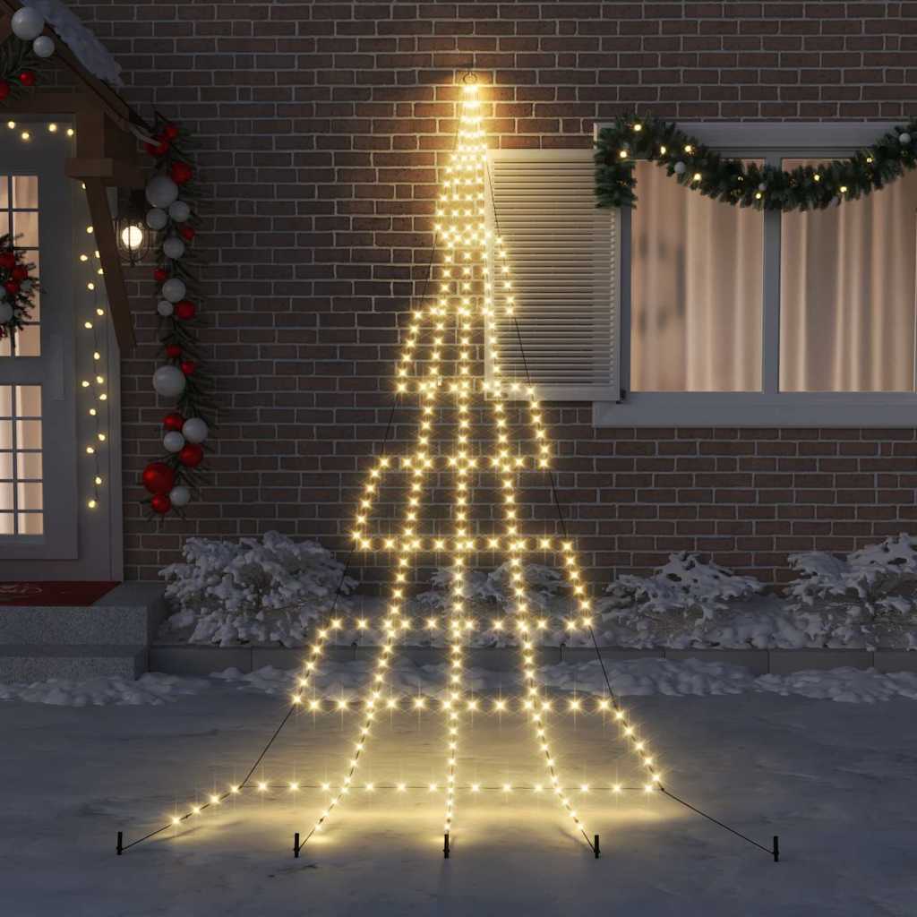 LED Karácsonyi Fenyő 276 LED-del Meleg fehér 511 cm Fém