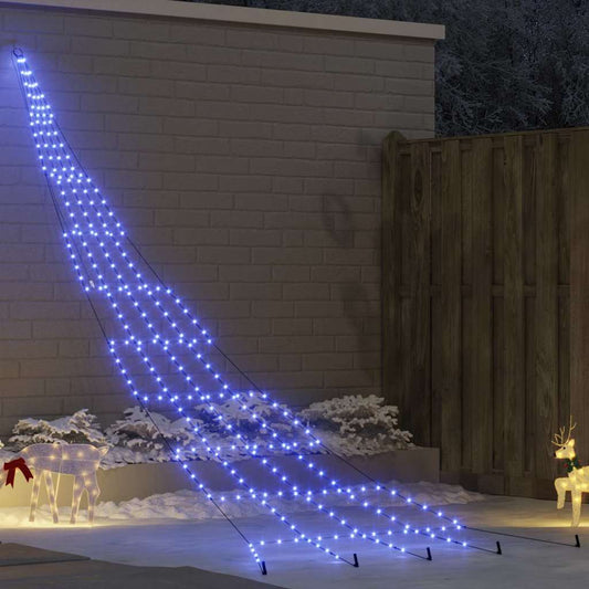 LED Karácsonyi Fenyő 276 LED-del Kék 511 cm Fém