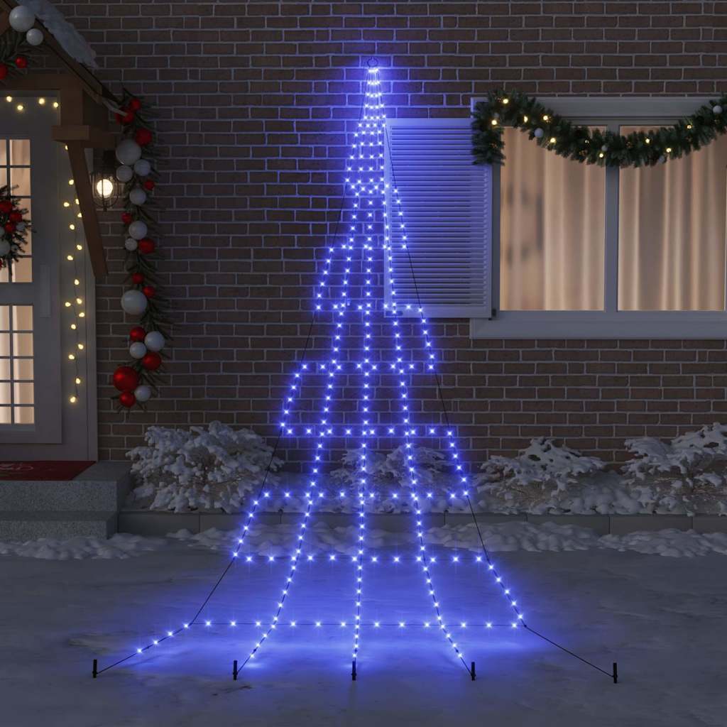 LED Karácsonyi Fenyő 276 LED-del Kék 511 cm Fém