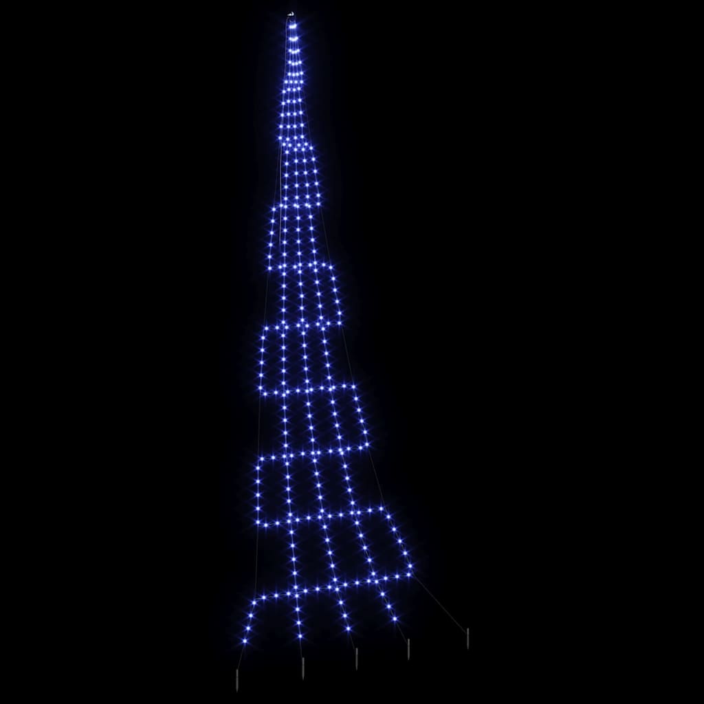 LED Karácsonyi Fenyő 276 LED-del Kék 511 cm Fém