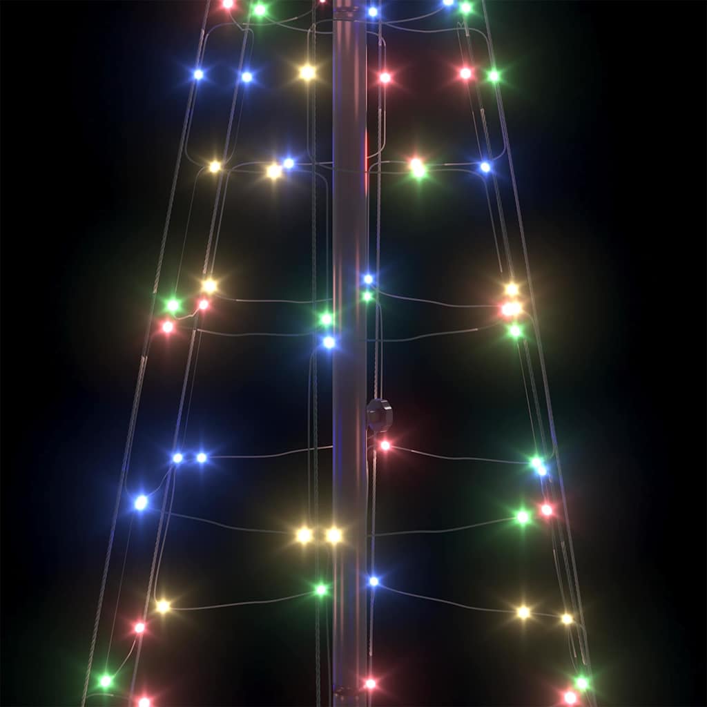 LED Karácsonyi Fenyő 390 LED-del Sokszínű 250 cm Vas
