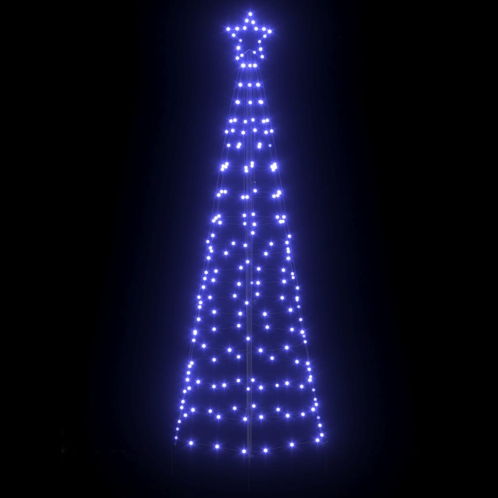 LED Karácsonyi Fenyő 390 LED-del Kék 250 cm Vas