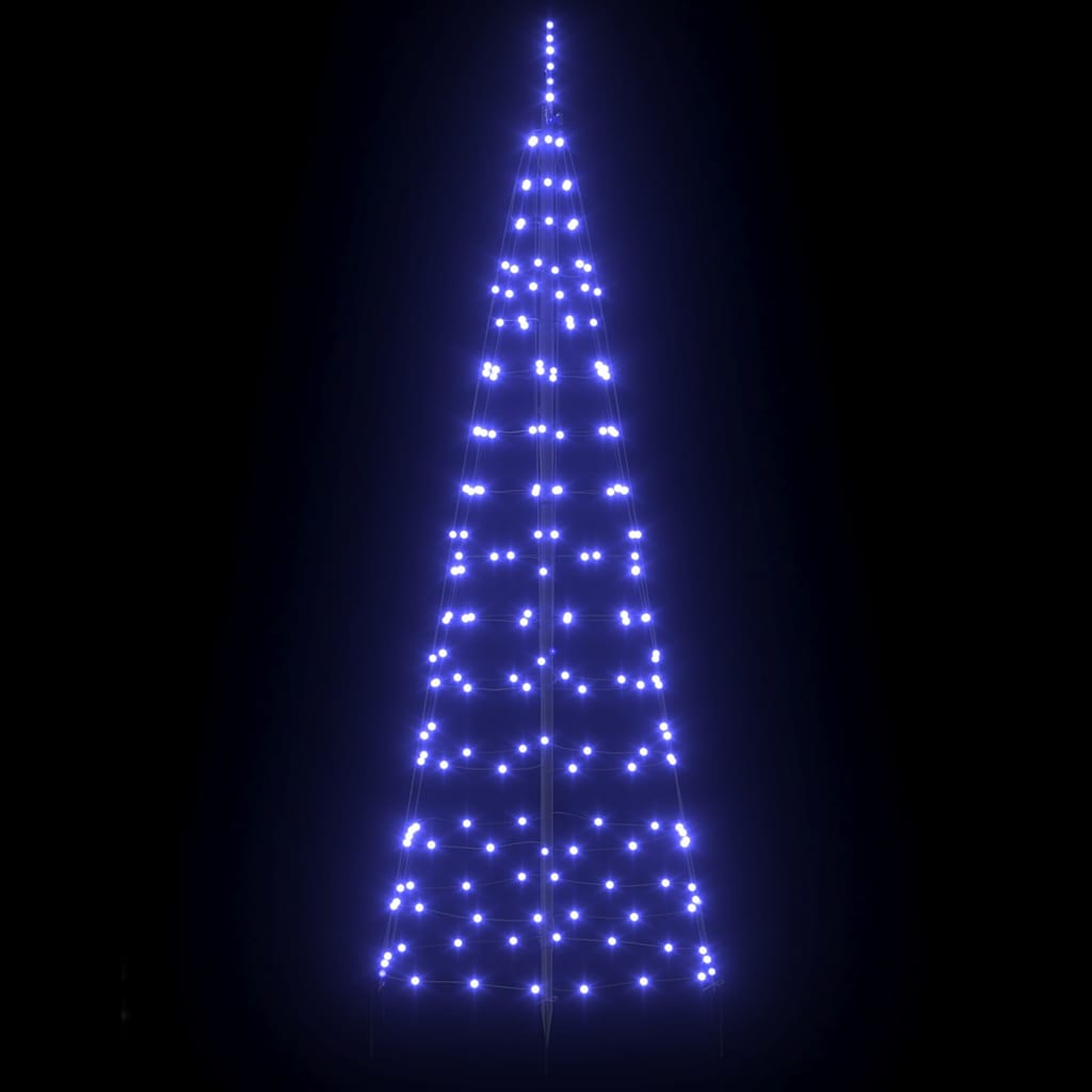LED Karácsonyi Fenyő 390 LED-del Kék 250 cm Vas
