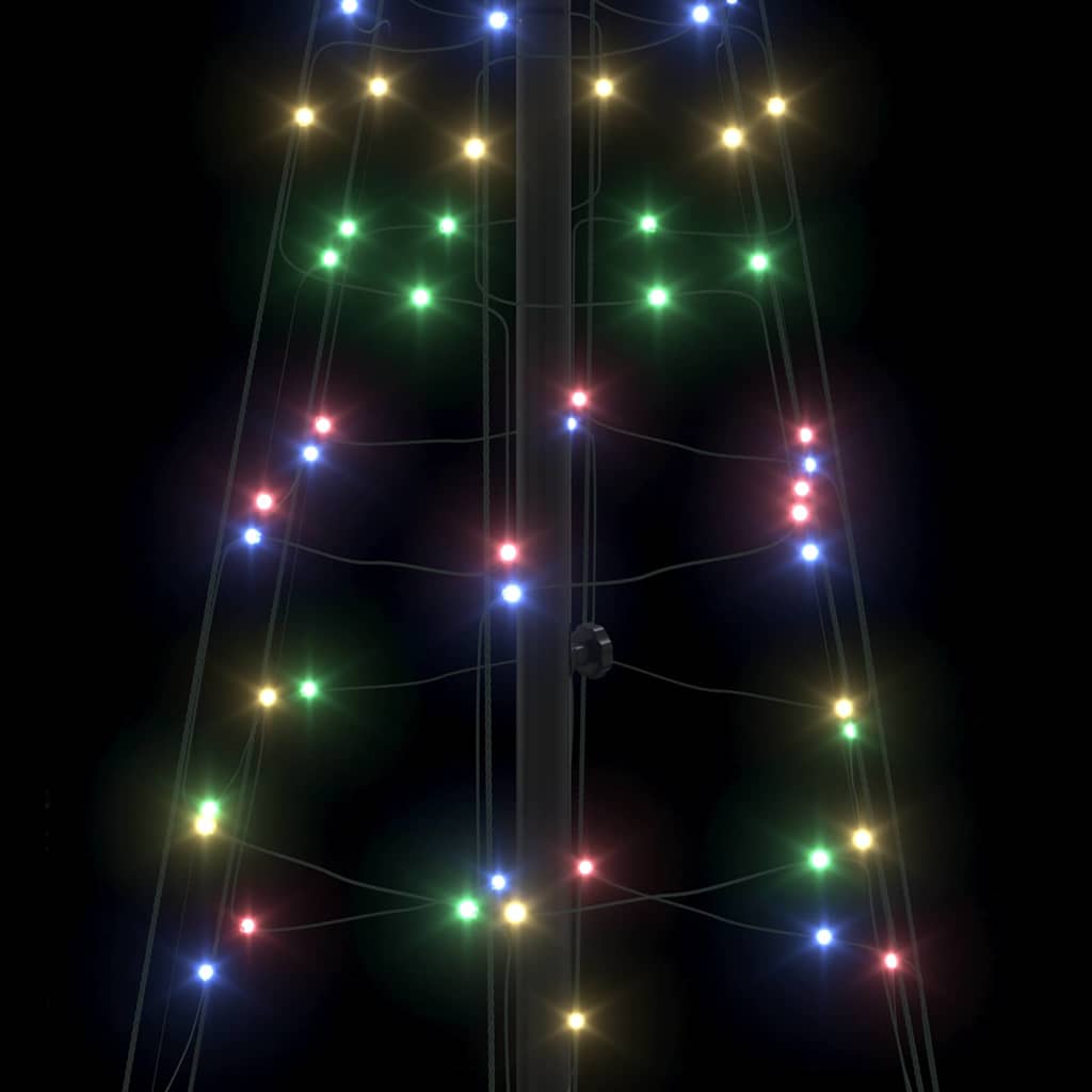 LED Karácsonyi Fenyő 390 LED-del állvánnyal Sokszínű 250 cm Vas