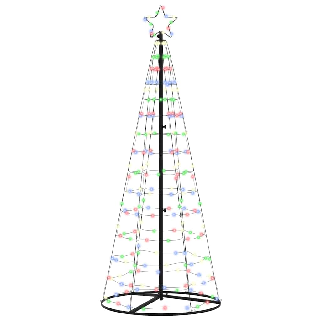LED Karácsonyi Fenyő 390 LED-del állvánnyal Sokszínű 250 cm Vas
