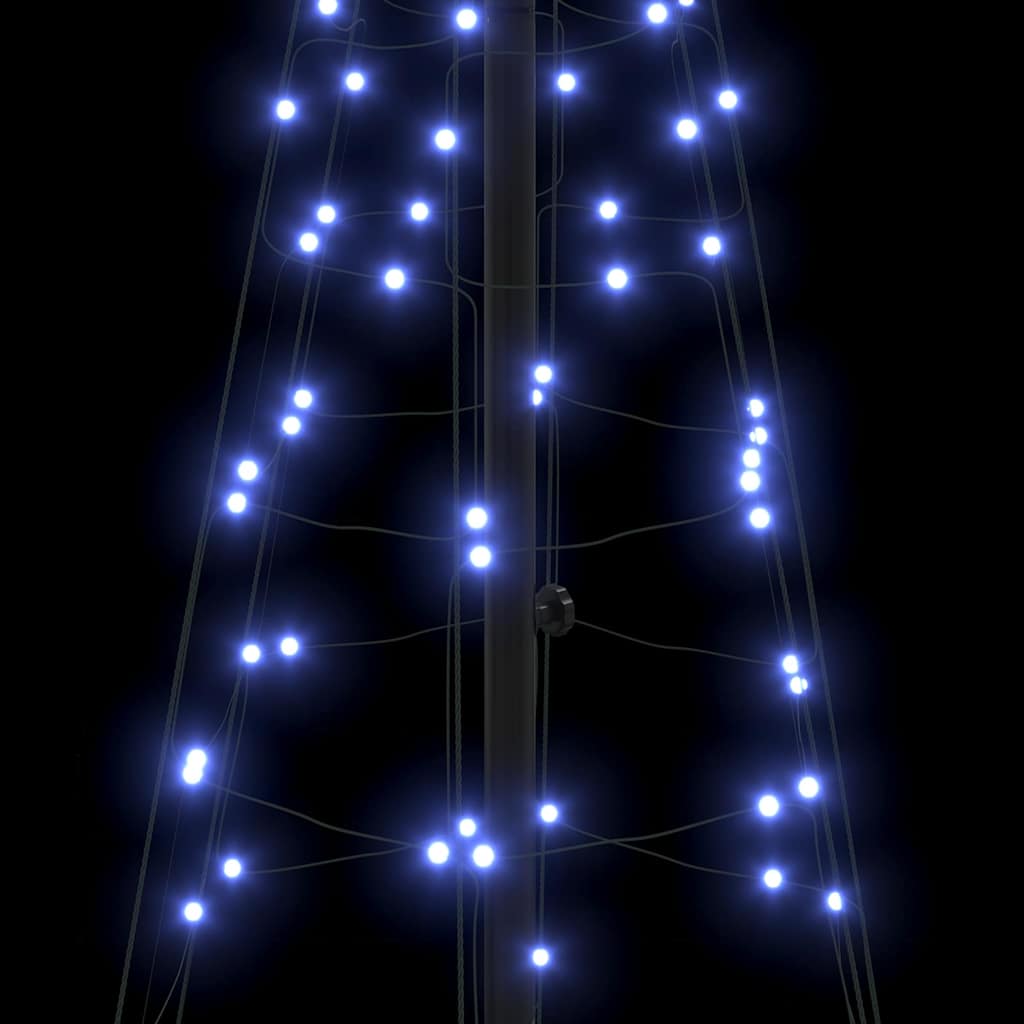 LED Karácsonyi Fenyő 390 LED-del állvánnyal Kék 250 cm Vas