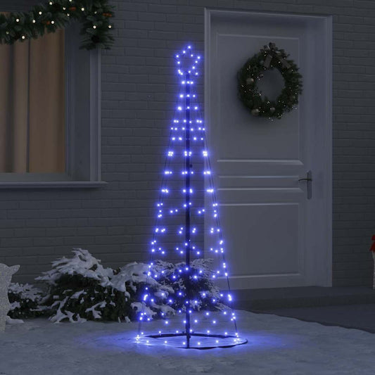 LED Karácsonyi Fenyő 390 LED-del állvánnyal Kék 250 cm Vas