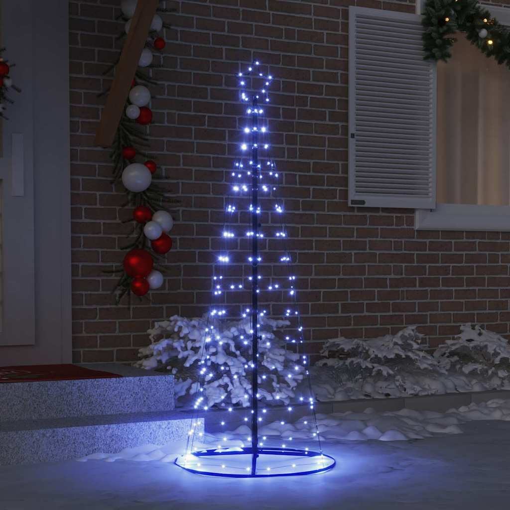 LED Karácsonyi Fenyő 390 LED-del állvánnyal Kék 250 cm Vas