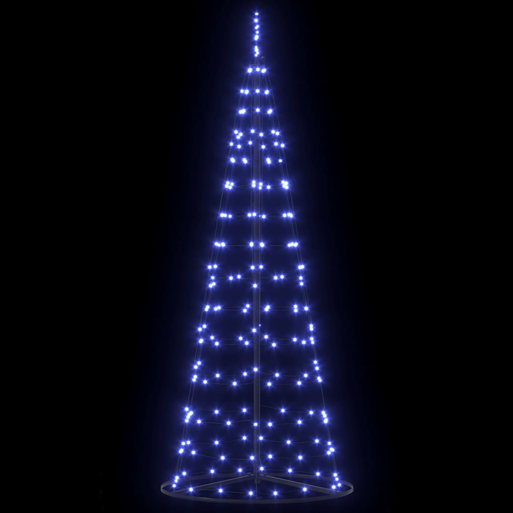 LED Karácsonyi Fenyő 390 LED-del állvánnyal Kék 250 cm Vas