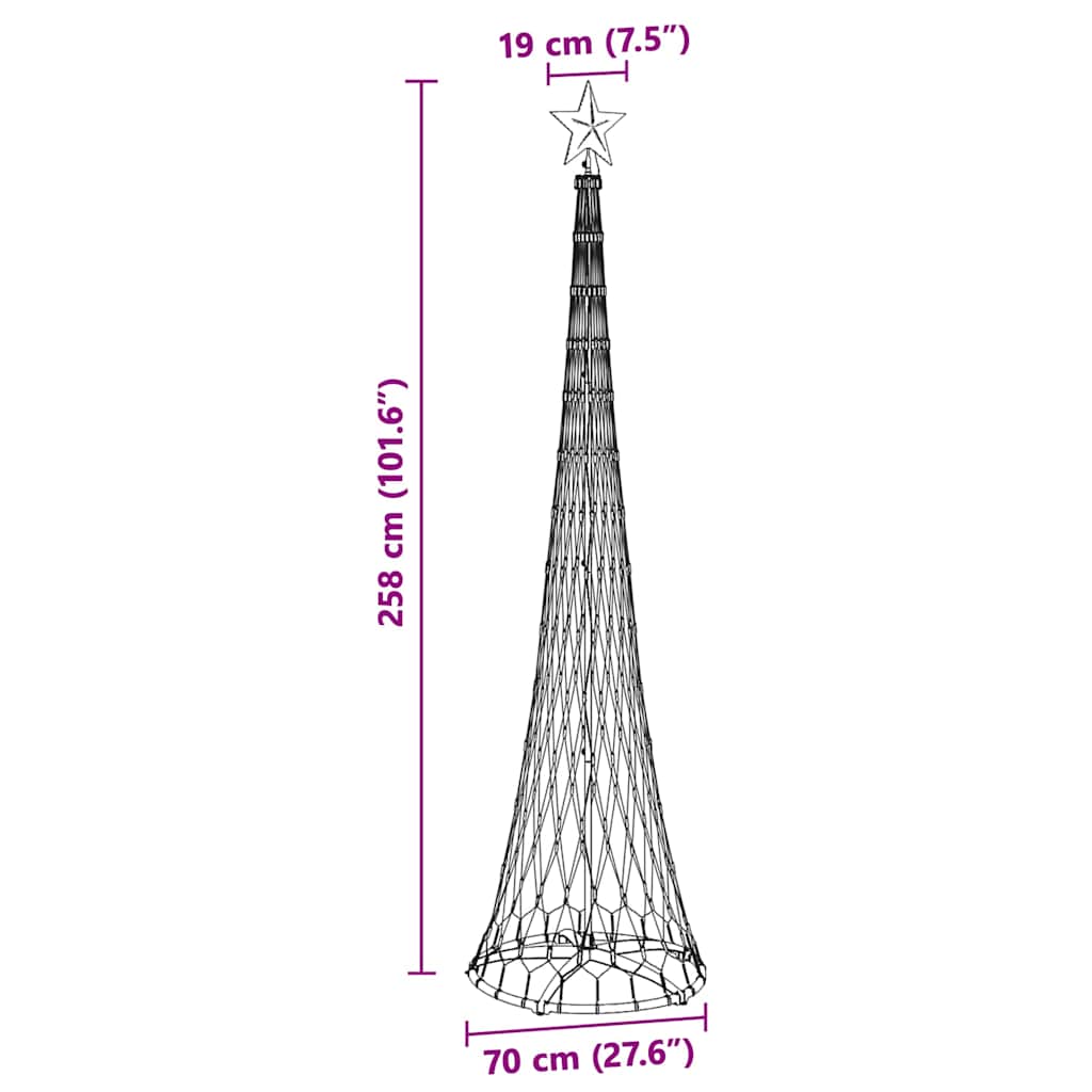 LED Karácsonyi Fenyő 290 LED-del Kék 70 x 70 x 250 cm Fém