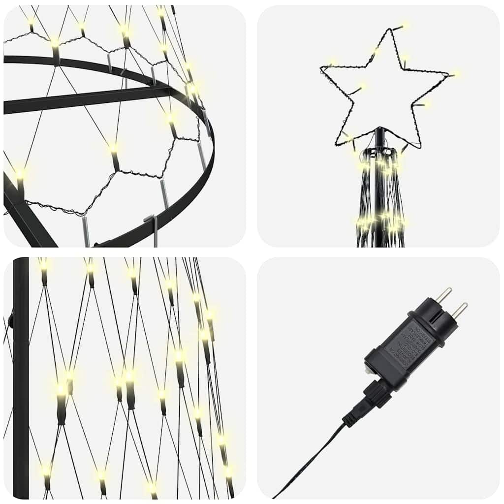 LED Karácsonyi Fenyő Meleg fehér 100.5 x 100.5 x 302.5 cm Fém