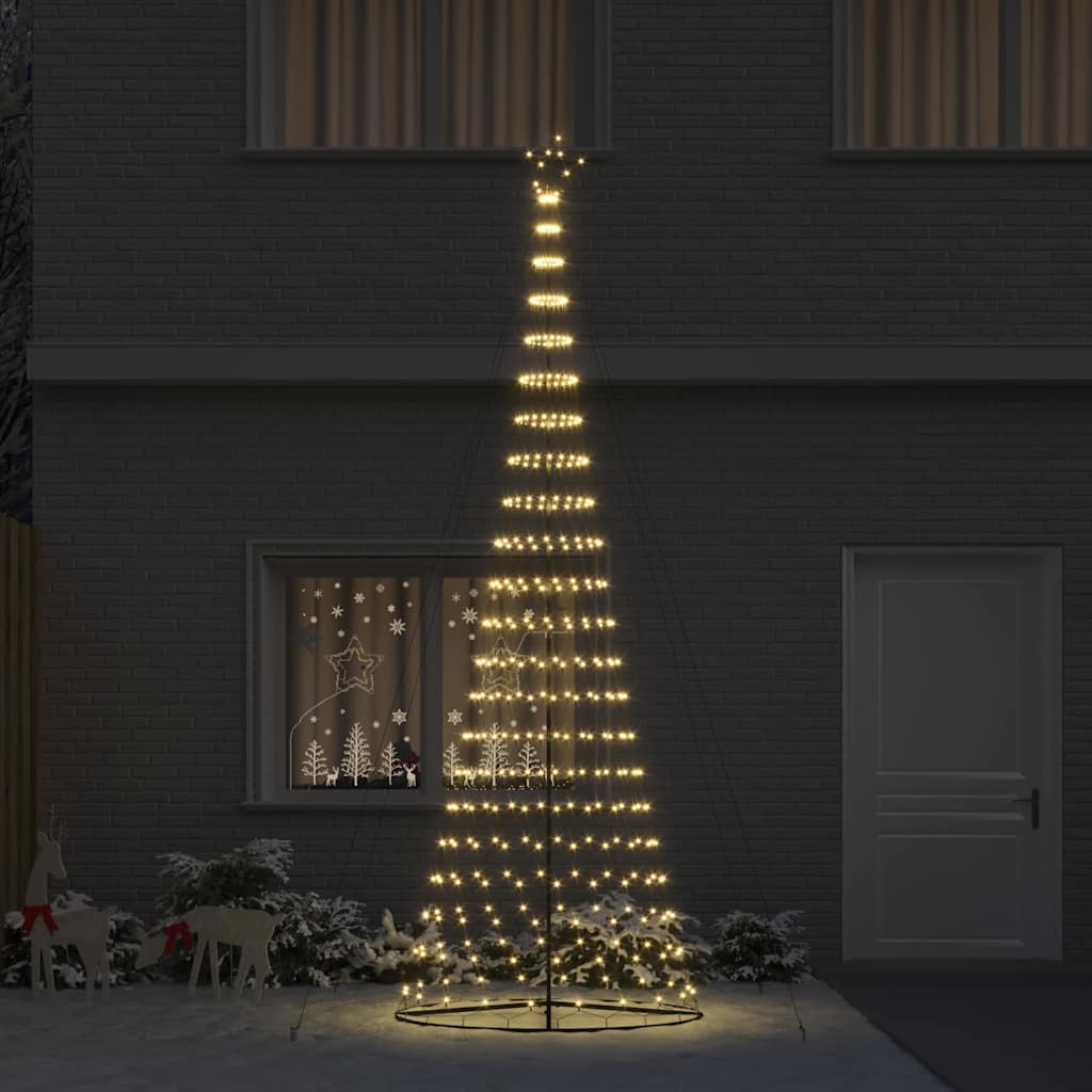 LED Karácsonyi Fenyő Meleg fehér 138.5 x 138.5 x 399 cm Fém