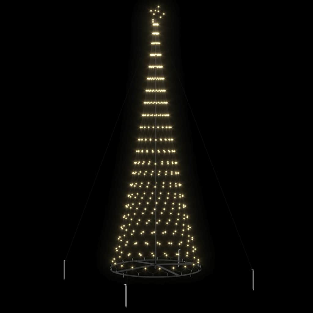 LED Karácsonyi Fenyő Meleg fehér 138.5 x 138.5 x 399 cm Fém