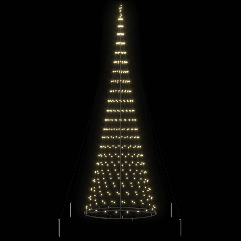 LED Karácsonyi Fenyő Meleg fehér 138.5 x 138.5 x 399 cm Fém