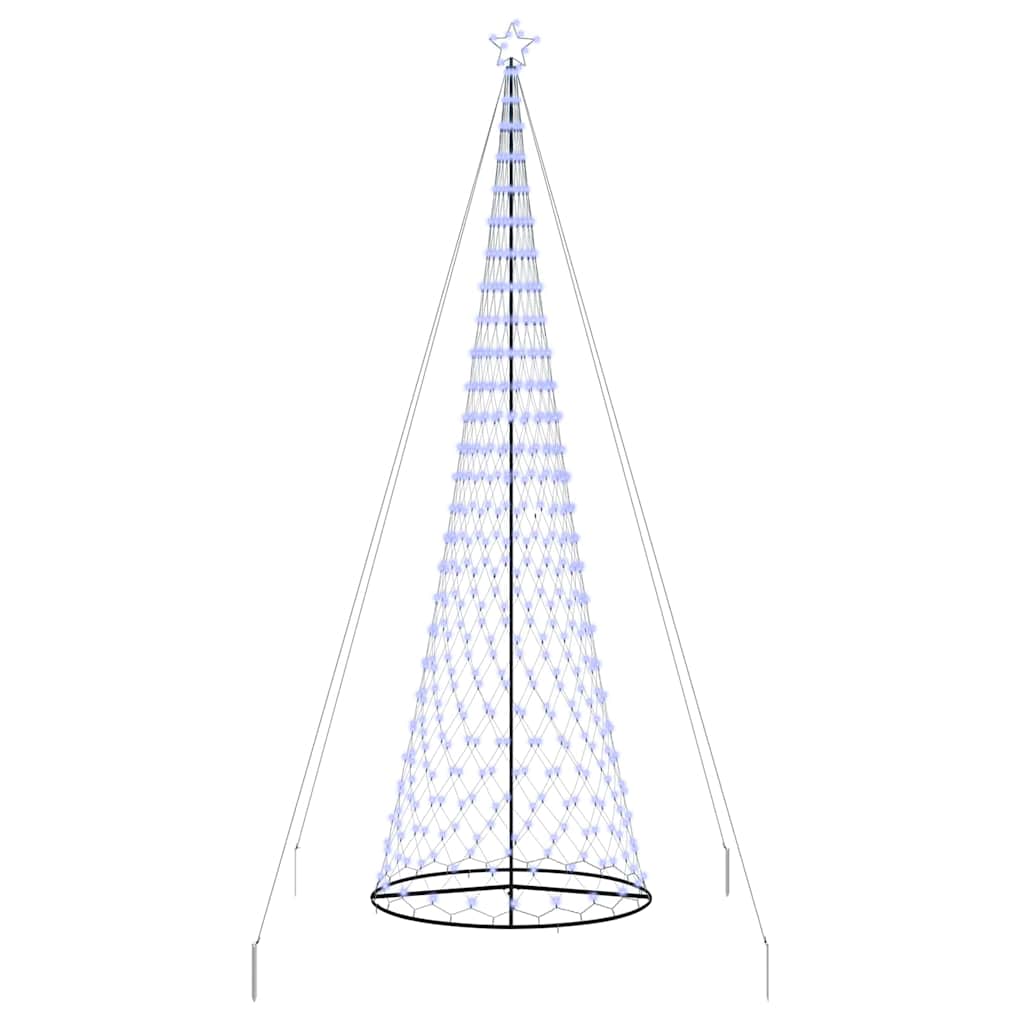 LED Karácsonyi Fenyő 450 LED-del Kék 138.5 x 138.5 x 399 cm Fém