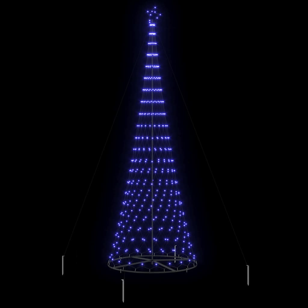 LED Karácsonyi Fenyő 450 LED-del Kék 138.5 x 138.5 x 399 cm Fém