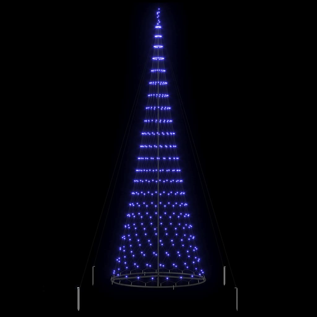 LED Karácsonyi Fenyő 450 LED-del Kék 138.5 x 138.5 x 399 cm Fém