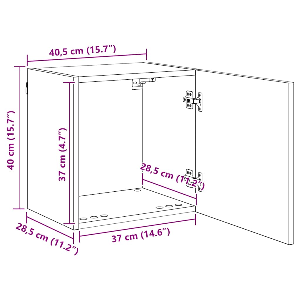 TV szekrény Falra szerelhető 4 pcs Fekete tölgy Faanyag