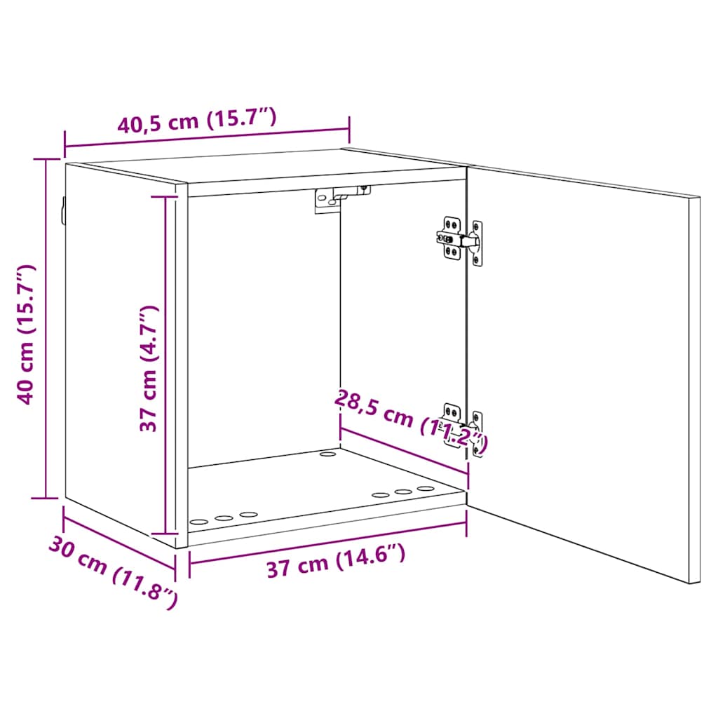 TV Fali Egységek 4 pcs Fekete tölgy Faanyag