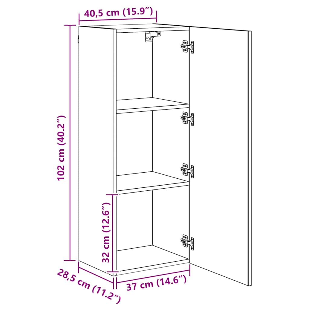 TV Fali Egységek 4 pcs Fekete tölgy Faanyag