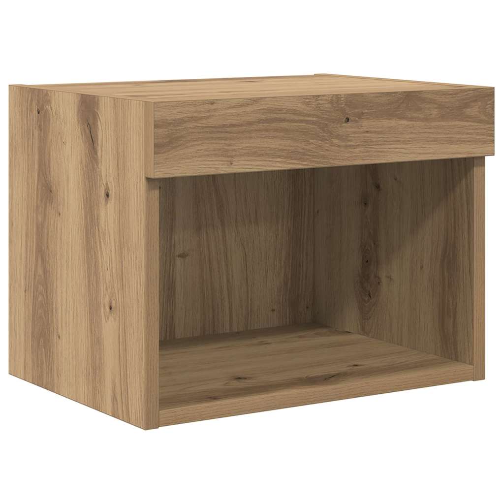 TV Fali Egységek LED -es lámpákkal 5 pcs Fekete tölgy Faanyag