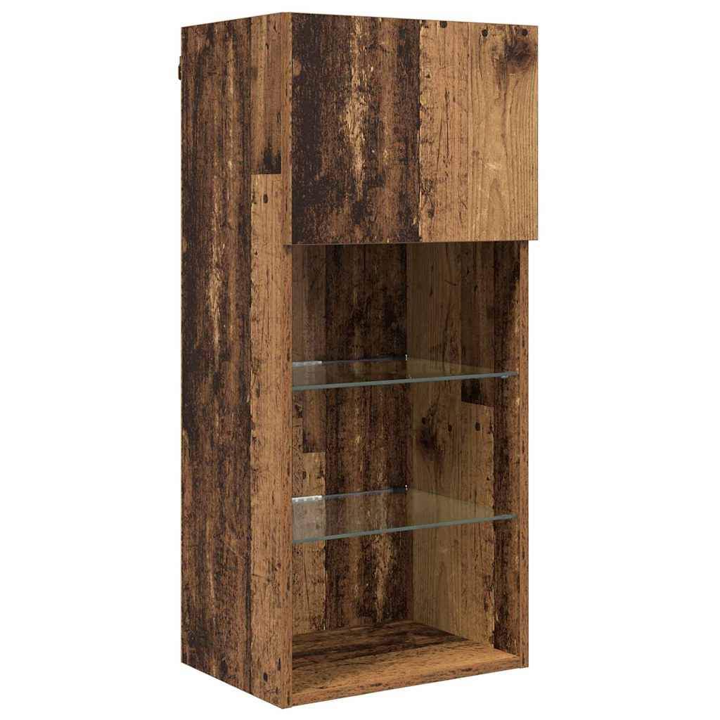 TV Fali Egységek LED-del 5 pcs Öreg fa 40,5 x 30 x 90 cm