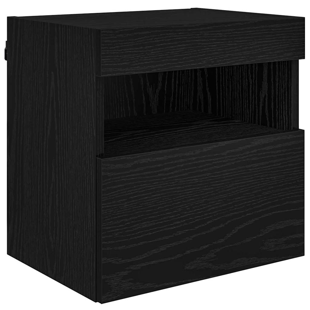 TV Fali Egységek LED-del 5 pcs Fekete tölgy 40,5 x 30 x 90 cm