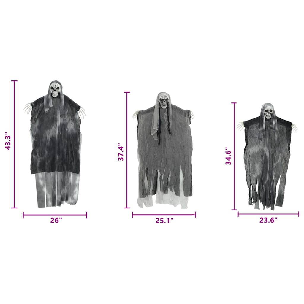 Halloween Függő Szellem 3 pcs Fekete 66 x 110 cm Poliészter