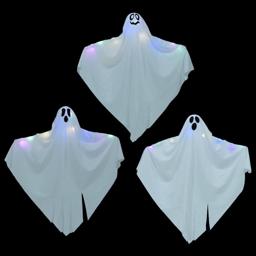 Halloween Függő Szellem 3 LED-del 3 pcs Fehér 52 x 62 cm