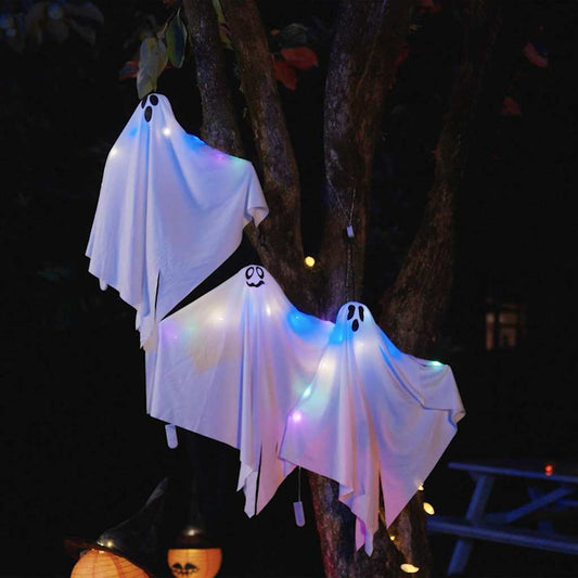 Halloween Függő Szellem 3 LED-del 3 pcs Fehér 52 x 62 cm